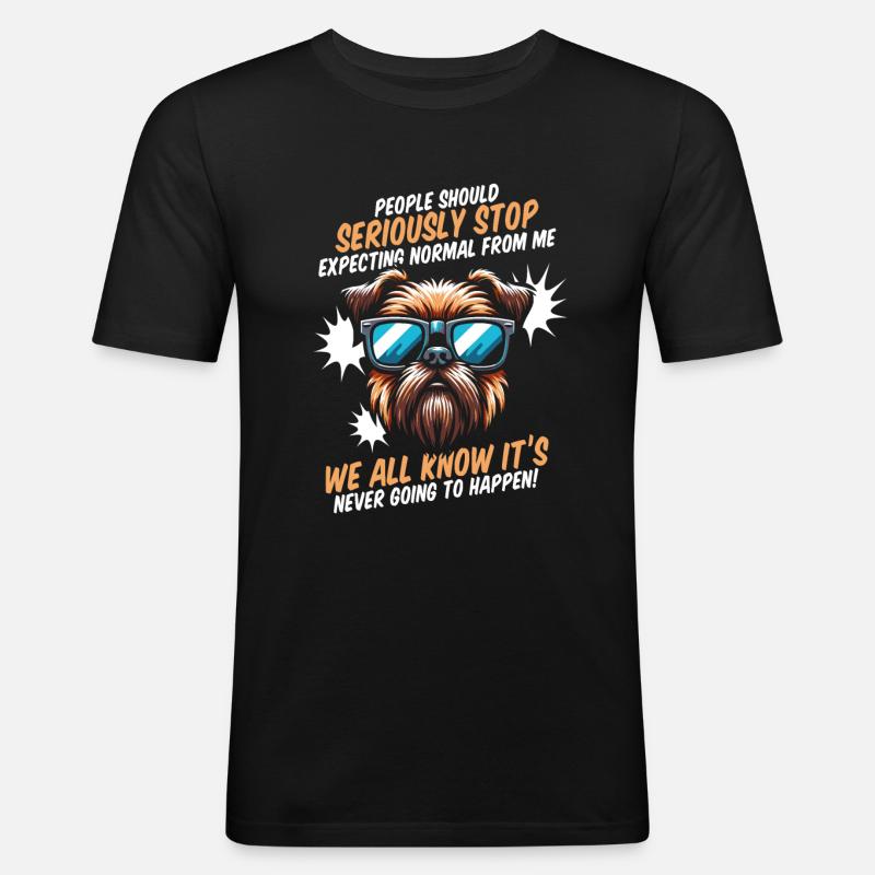 Brussels Griffon - Männer Slim Fit T-Shirt - Schwarz