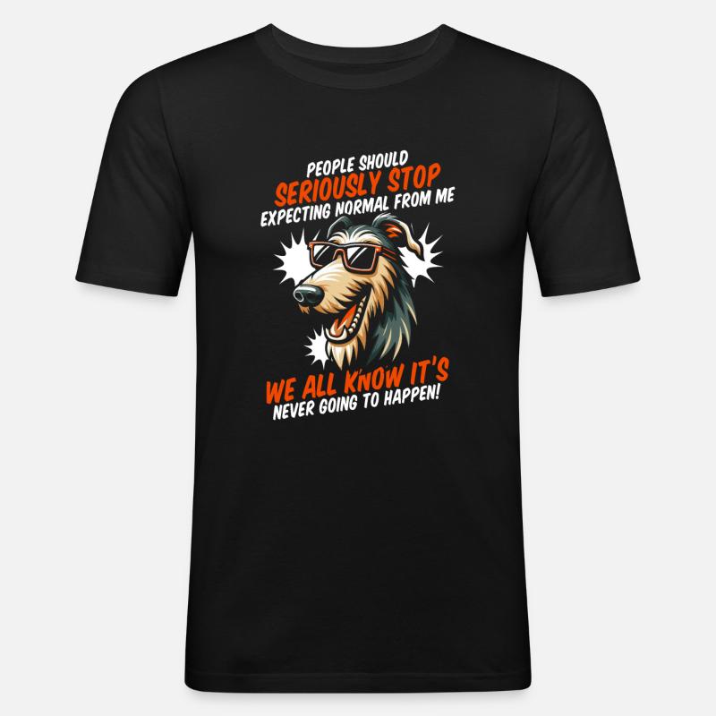 Irischer Wolfshund - Männer Slim Fit T-Shirt - Schwarz