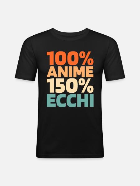 Manga d’anime - T-shirt près du corps Homme - noir