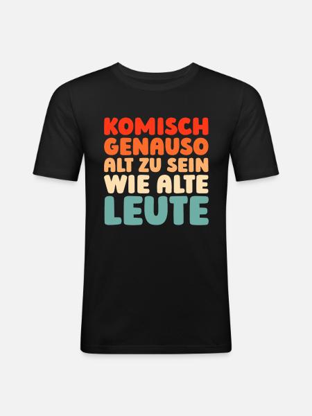Pensioner Pension Funny Languages - Men's Slim Fit T-Shirt - black