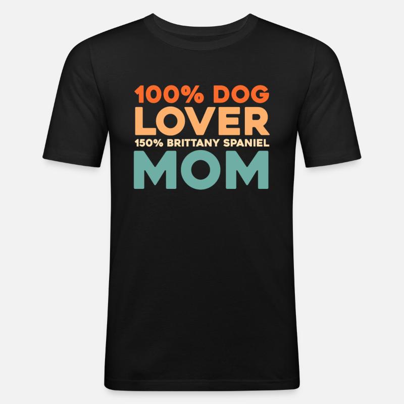 Brittany Spaniel - Männer Slim Fit T-Shirt - Schwarz