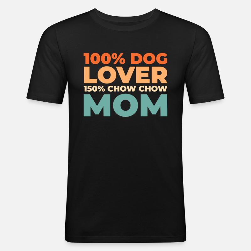 Chow Chow - Männer Slim Fit T-Shirt - Schwarz