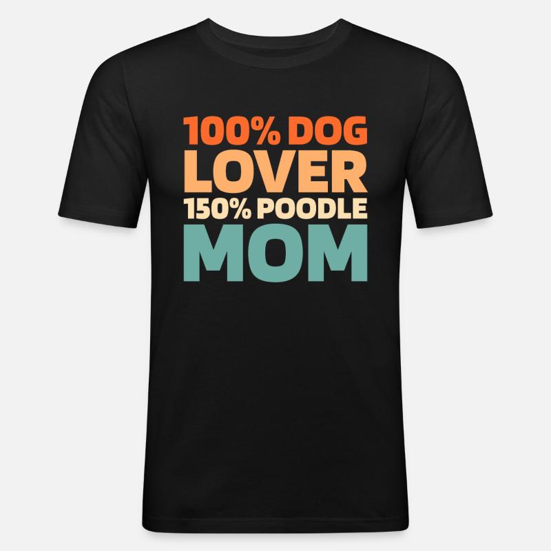 Pudel - Männer Slim Fit T-Shirt - Schwarz