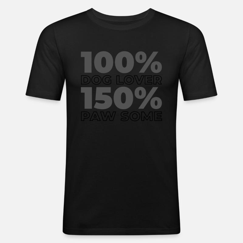 Hund Vierbeiner - Männer Slim Fit T-Shirt - Schwarz