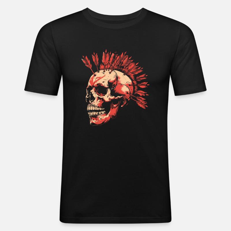 Bogenjagd Bogenjäger Iroquois - Männer Slim Fit T-Shirt - Schwarz