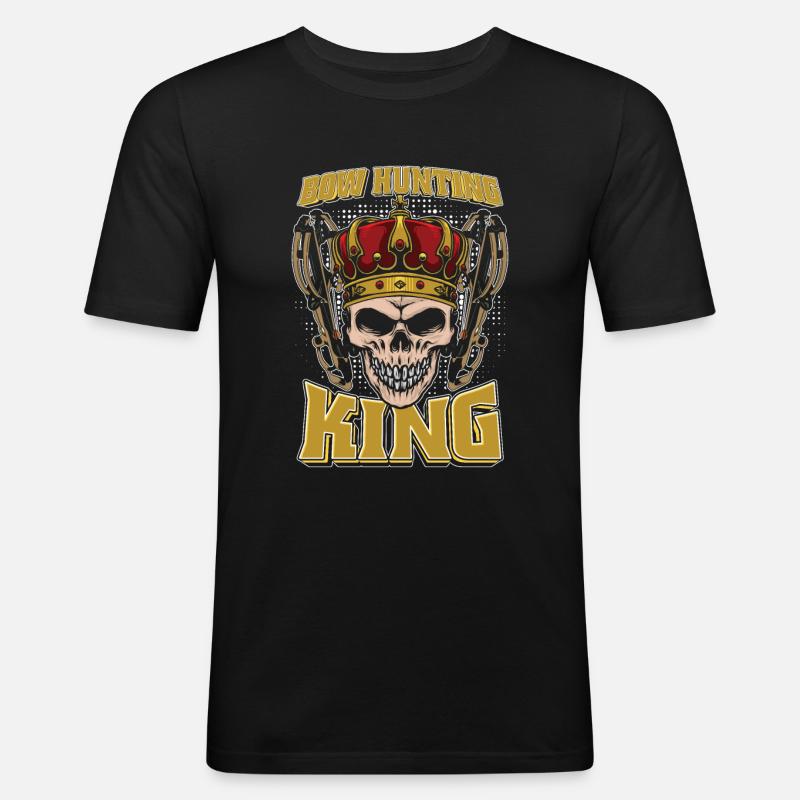 Bogenjagd Bogenjäger Bow Hunting King - Männer Slim Fit T-Shirt - Schwarz