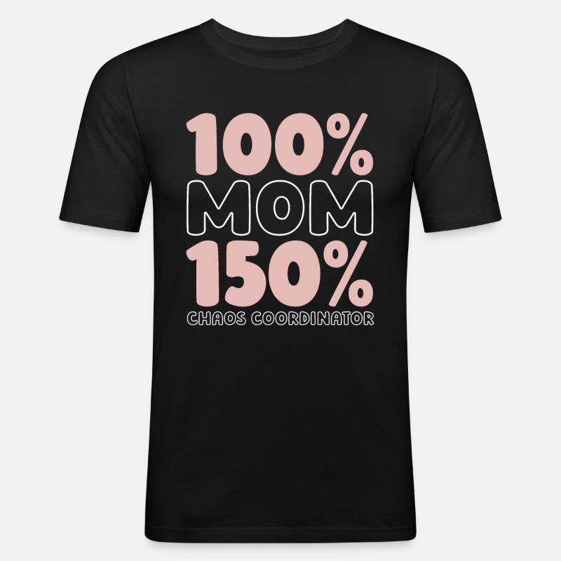 Mama Mutter - Männer Slim Fit T-Shirt - Schwarz