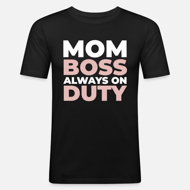 Mama Mutter - Männer Slim Fit T-Shirt - Schwarz