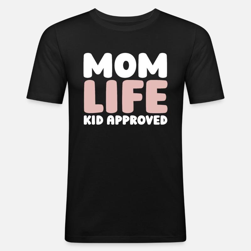 Mama Mutter - Männer Slim Fit T-Shirt - Schwarz