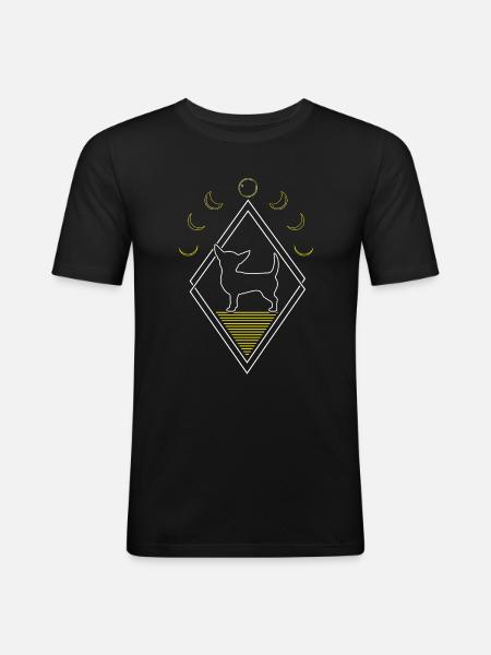 Chihuahua Abstract Moon Phases - Men's Slim Fit T-Shirt - black