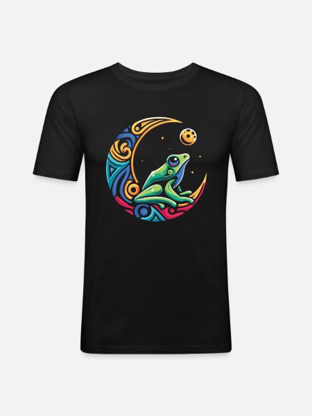 Frog Toad Tribal Moon - Men's Slim Fit T-Shirt - black