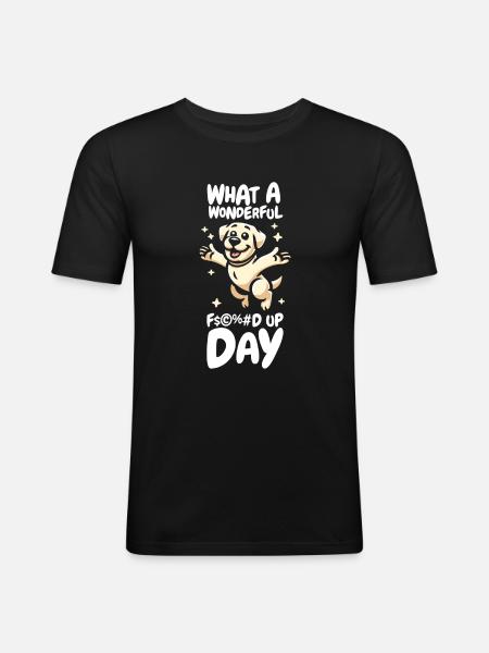 Labrador Fucked Up Day - Men's Slim Fit T-Shirt - black