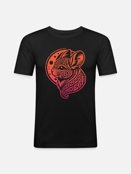 Chinchilla Tribal Moon Phases - Men's Slim Fit T-Shirt - black