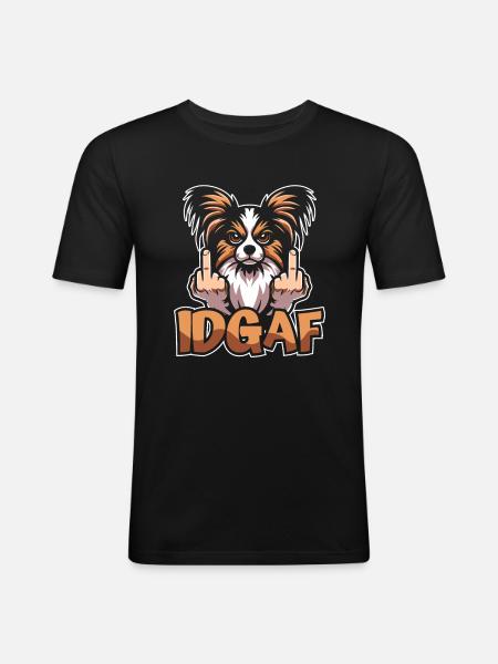 Papillon Idgaf - Men's Slim Fit T-Shirt - black