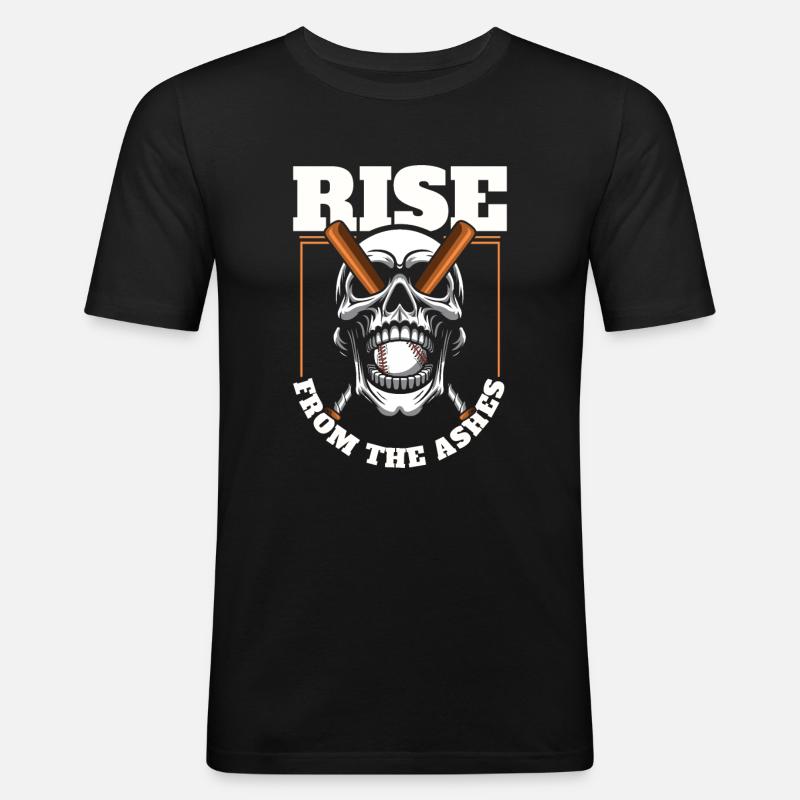 Baseball Schädel - Männer Slim Fit T-Shirt - Schwarz