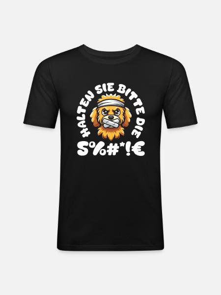 Golden Doodle Please Shut Up - Men's Slim Fit T-Shirt - black