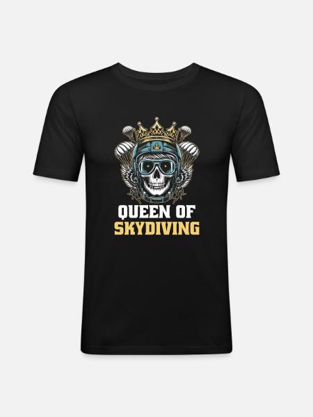 Parachutist Skydiving Skull - Men's Slim Fit T-Shirt - black