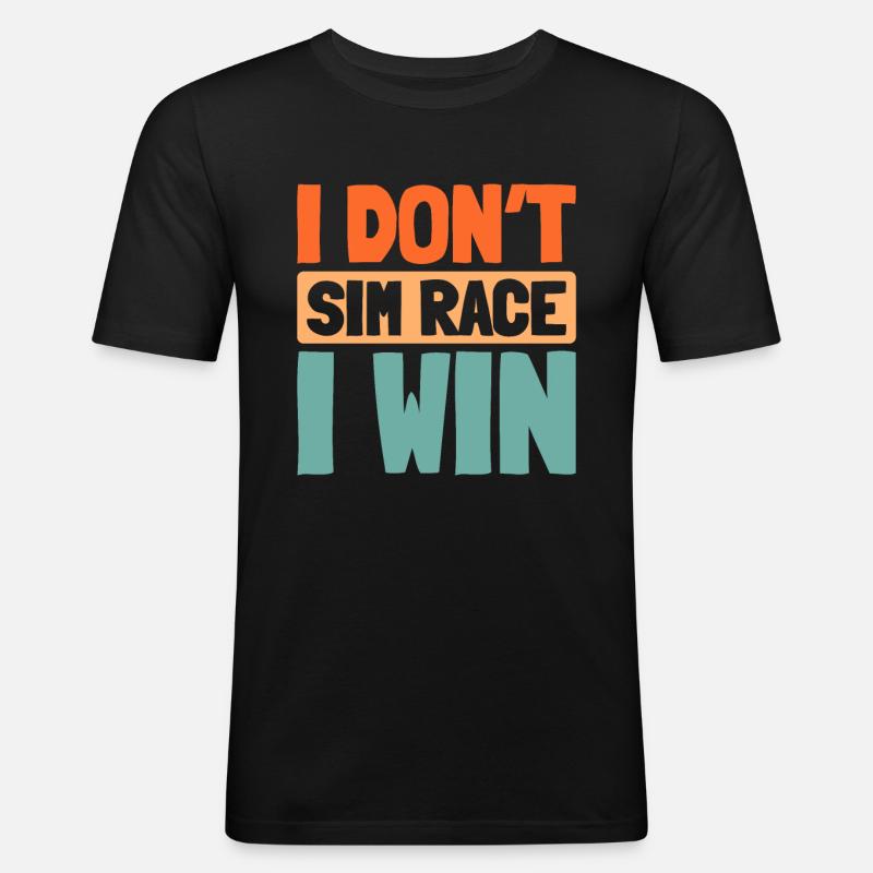 Sim Racing - Männer Slim Fit T-Shirt - Schwarz