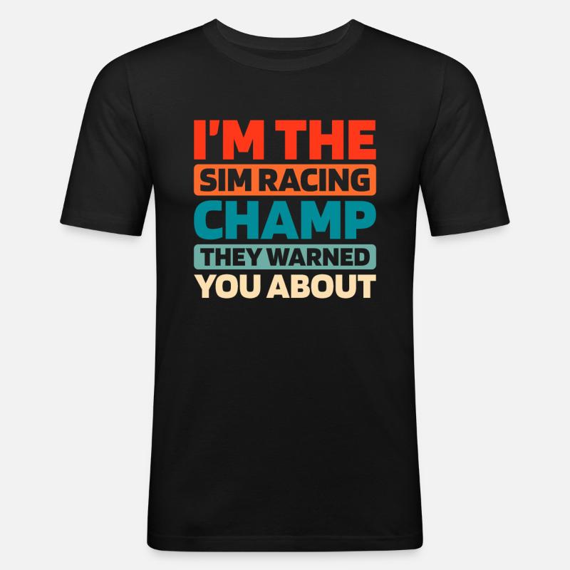 Sim Racing - Männer Slim Fit T-Shirt - Schwarz