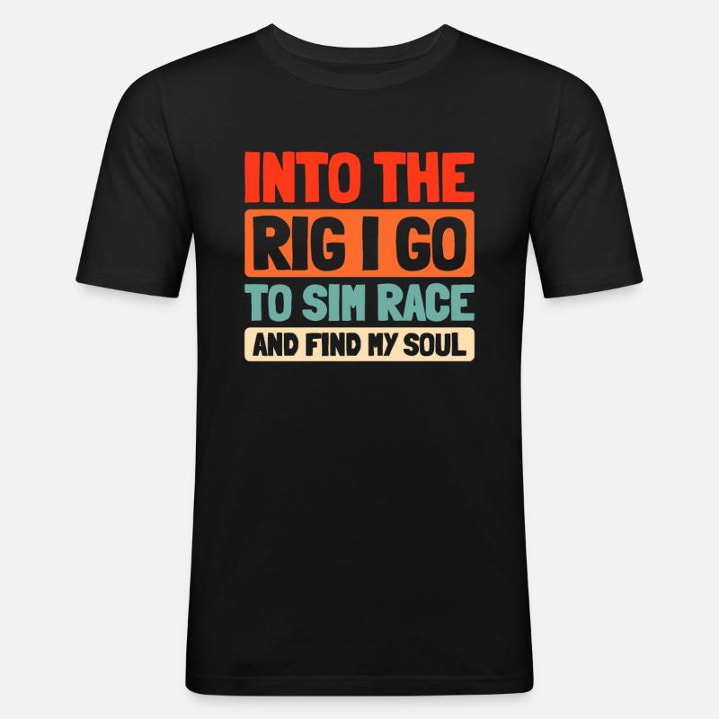 Sim Racing - Männer Slim Fit T-Shirt - Schwarz