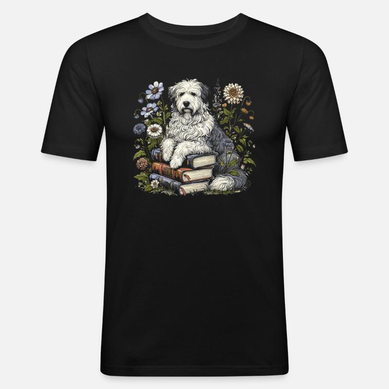 Altenglischer Schäferhund Bobtail - Männer Slim Fit T-Shirt - Schwarz
