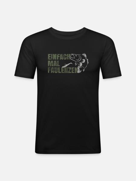 Einfach mal Faulenzen - Männer Slim Fit T-Shirt - Schwarz