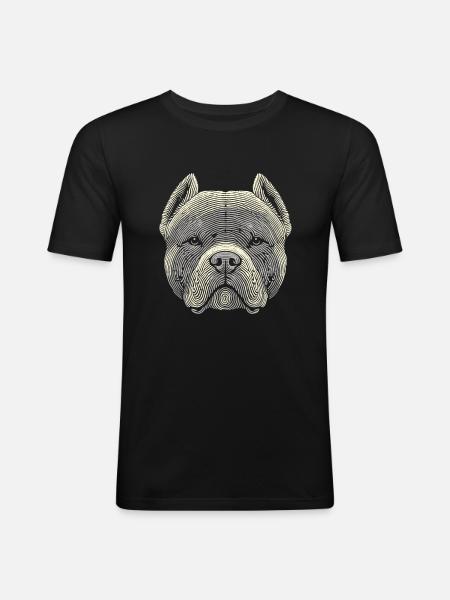 Empreinte digitale d’American Bully - T-shirt près du corps Homme - noir