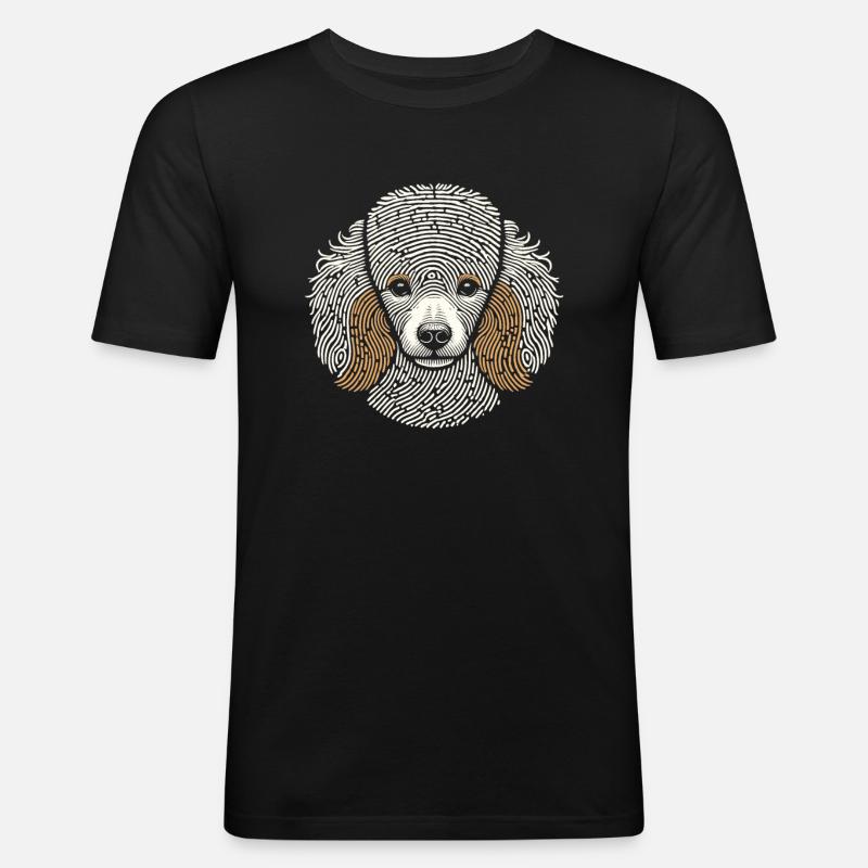 Empreinte digitale de caniche - T-shirt près du corps Homme - noir