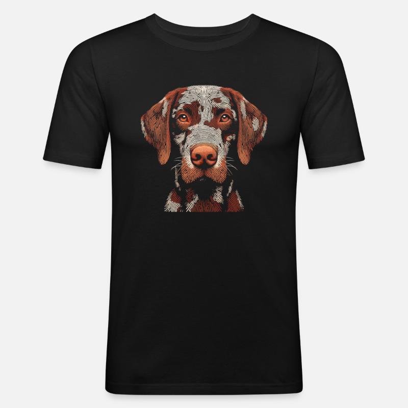 Empreinte digitale dalmate - T-shirt près du corps Homme - noir