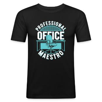 Administrator - Männer Slim Fit T-Shirt - Schwarz - Vorne - Nik (191cm)