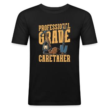 Gravedigger Funeral Assistant - Men's Slim Fit T-Shirt - black - Front - Nik (191cm)