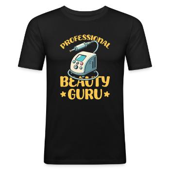 Beauty Specialist - Men's Slim Fit T-Shirt - black - Front - Nik (191cm)