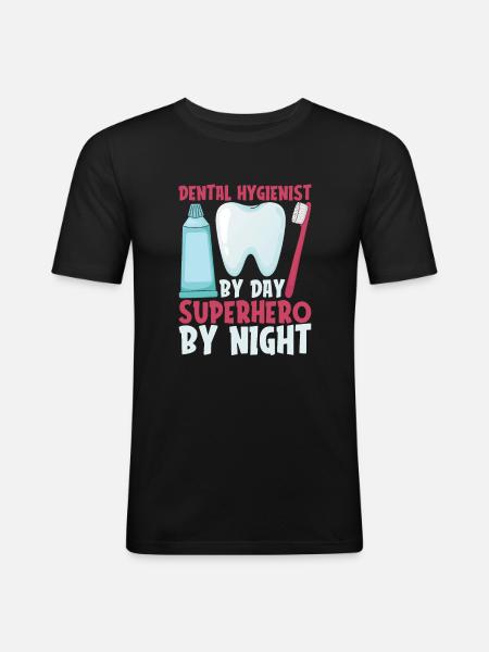 Zahnpfleger - Männer Slim Fit T-Shirt - Schwarz