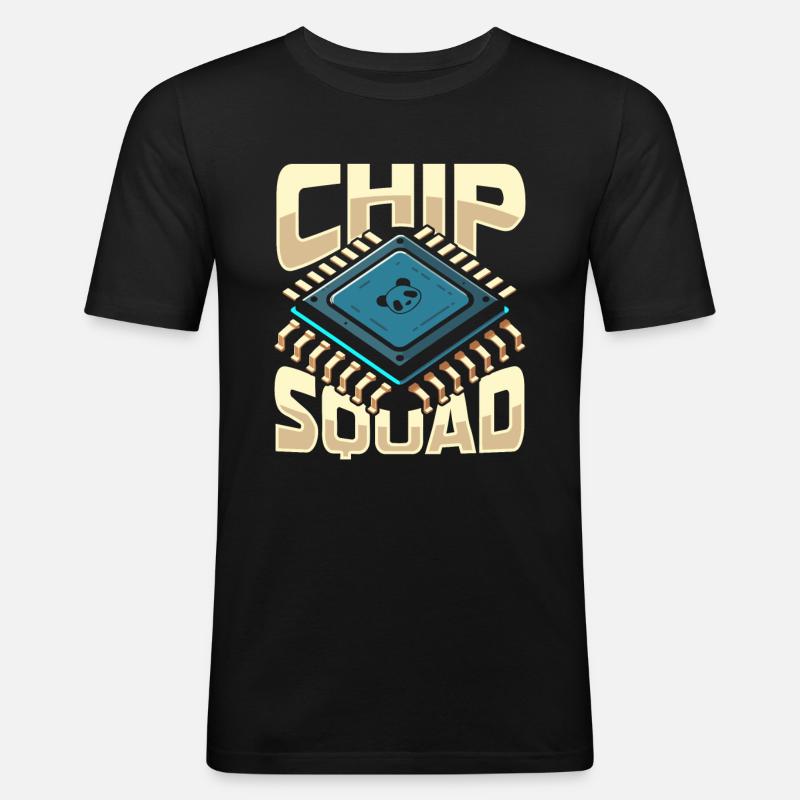 Hardwareingenieur Kader - Männer Slim Fit T-Shirt - Schwarz