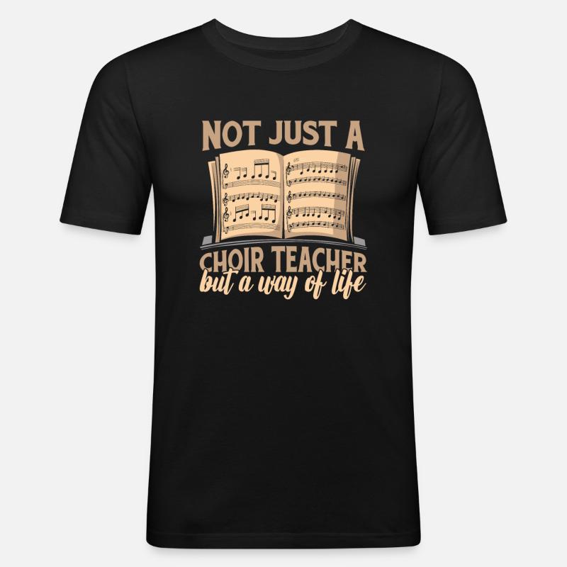 Chorlehrer - Männer Slim Fit T-Shirt - Schwarz