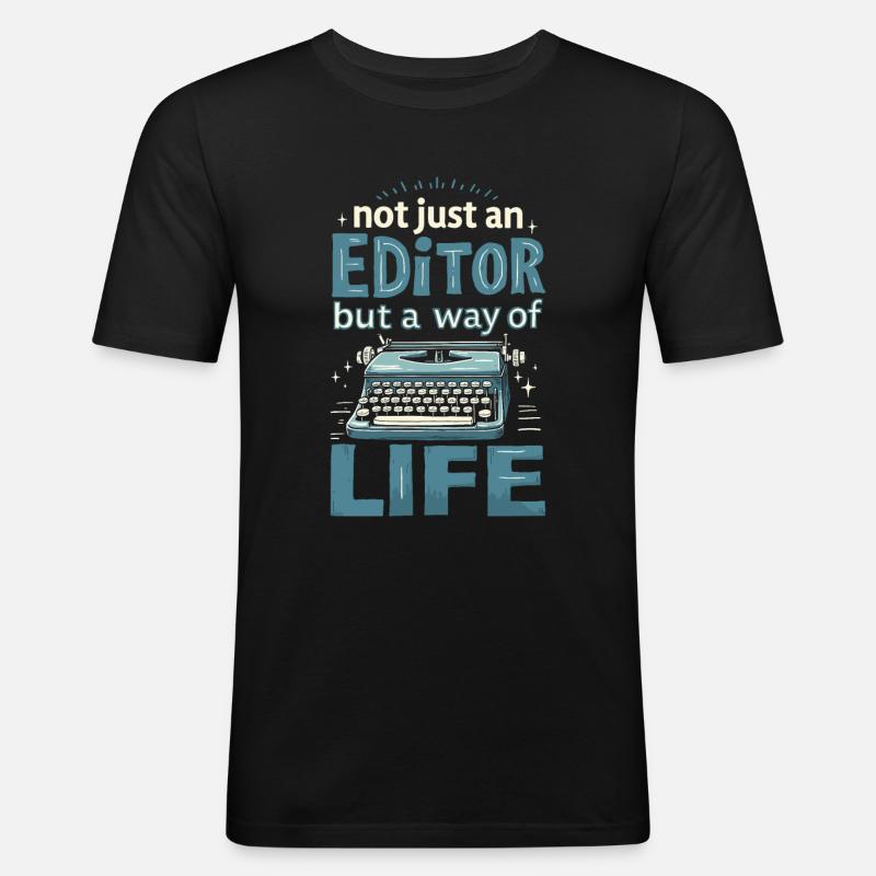 Editor - Männer Slim Fit T-Shirt - Schwarz