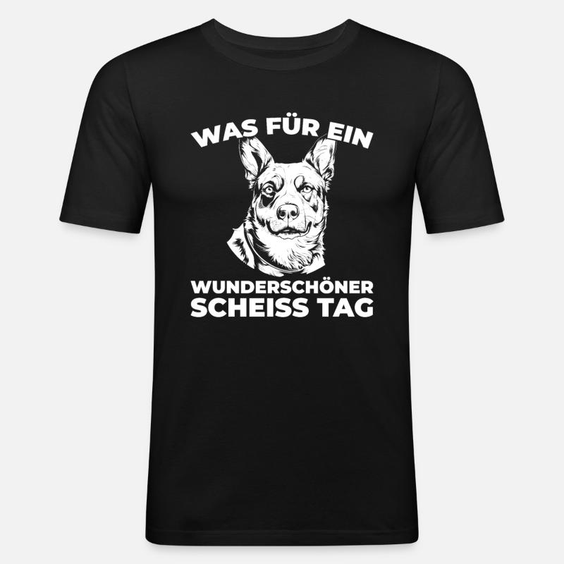 Bouvier australien chien - T-shirt près du corps Homme - noir