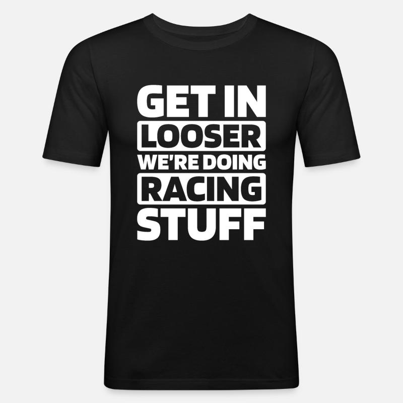 Sim Racing - Männer Slim Fit T-Shirt - Schwarz