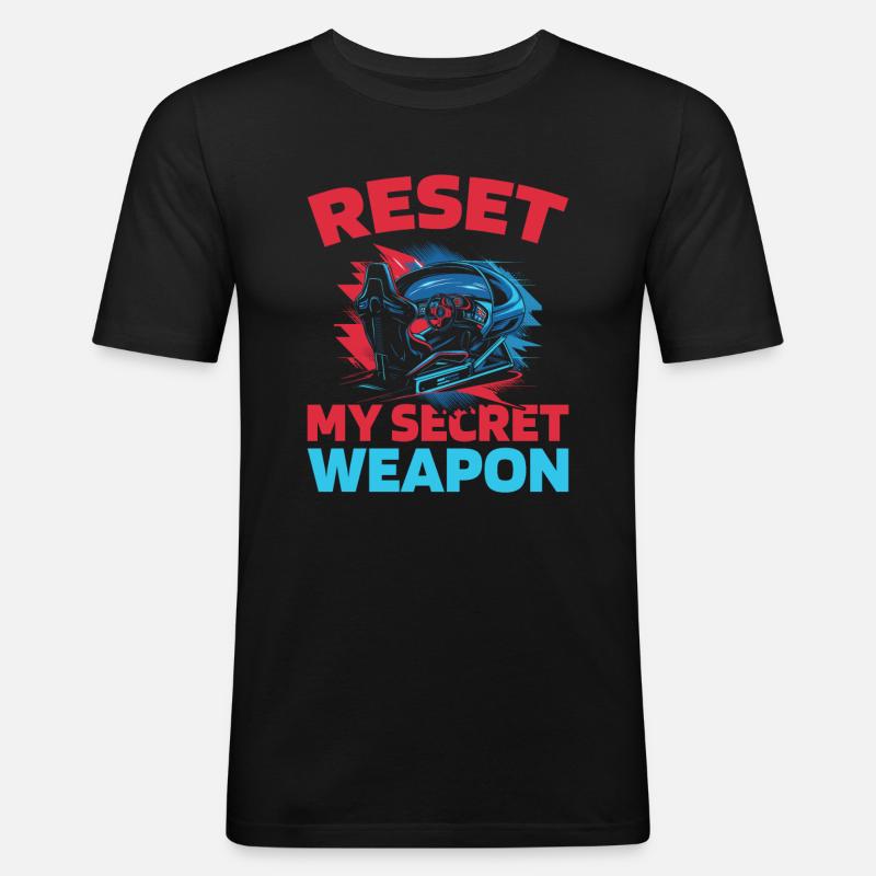 Sim Racing - Männer Slim Fit T-Shirt - Schwarz