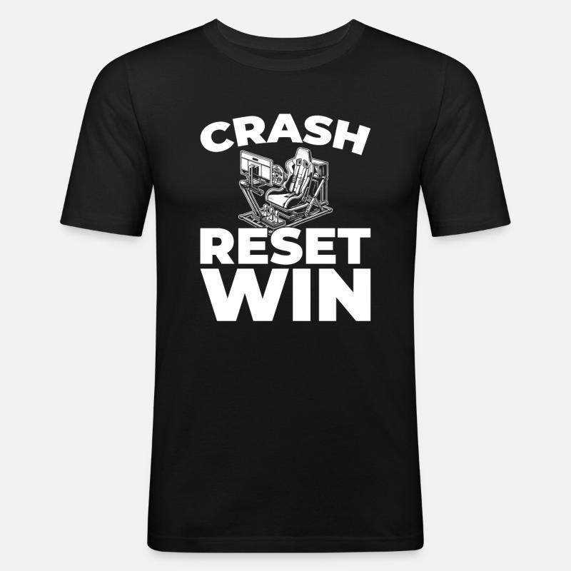 Sim Racing - Männer Slim Fit T-Shirt - Schwarz
