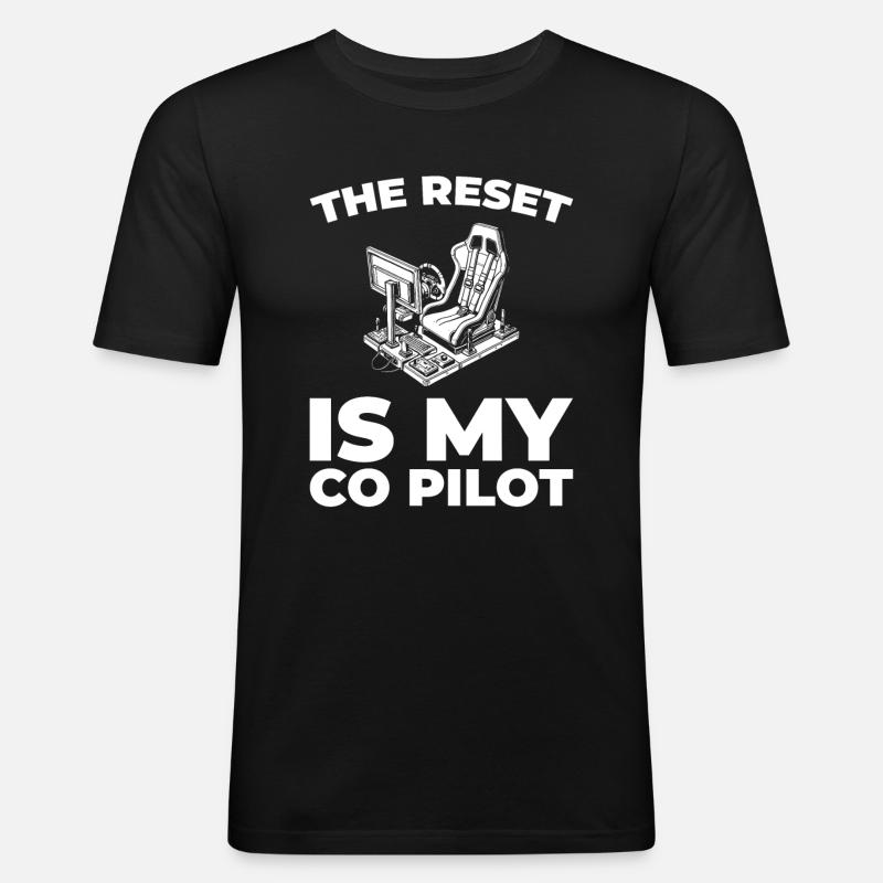 Sim Racing - Männer Slim Fit T-Shirt - Schwarz