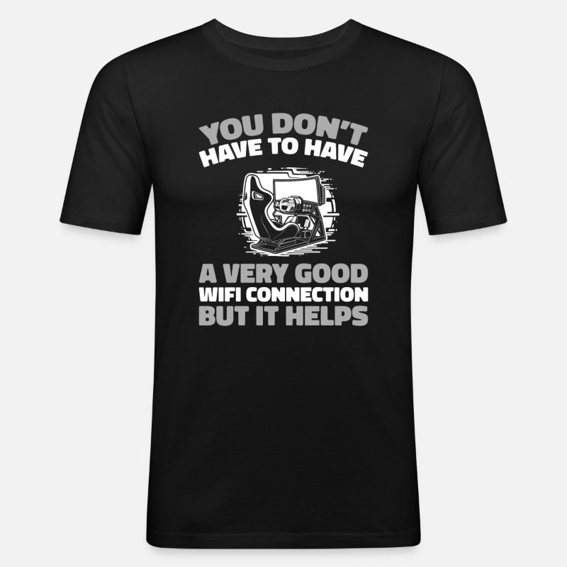 Sim Racing - Männer Slim Fit T-Shirt - Schwarz