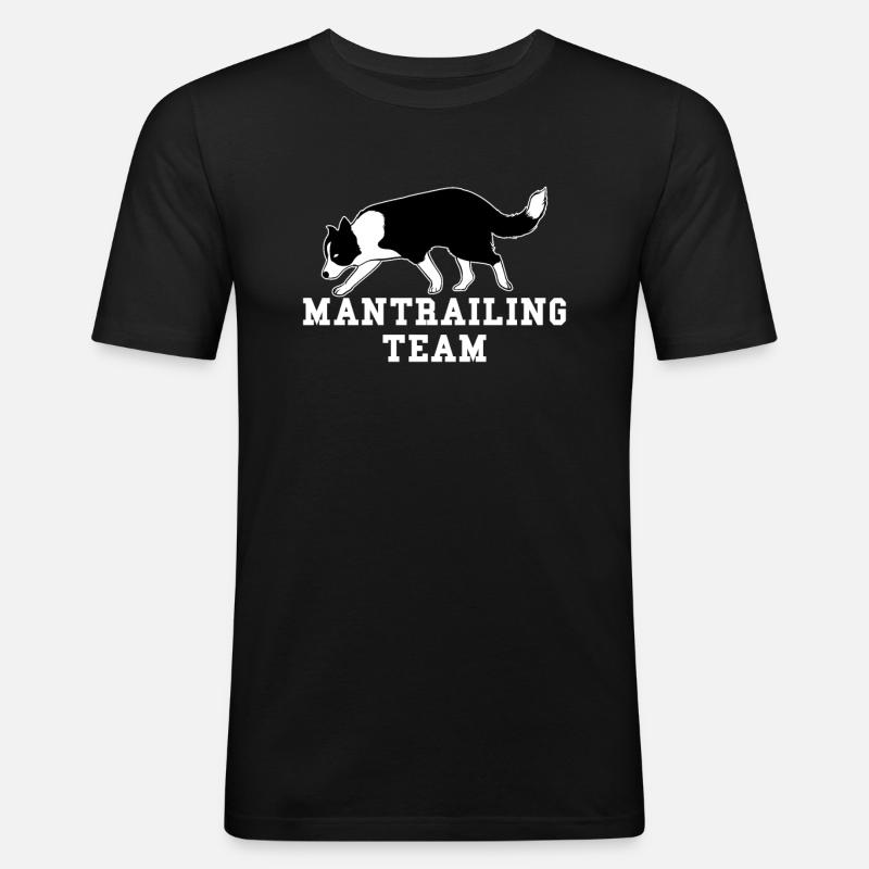 Mantrailing Team Hundehalter - Männer Slim Fit T-Shirt - Schwarz