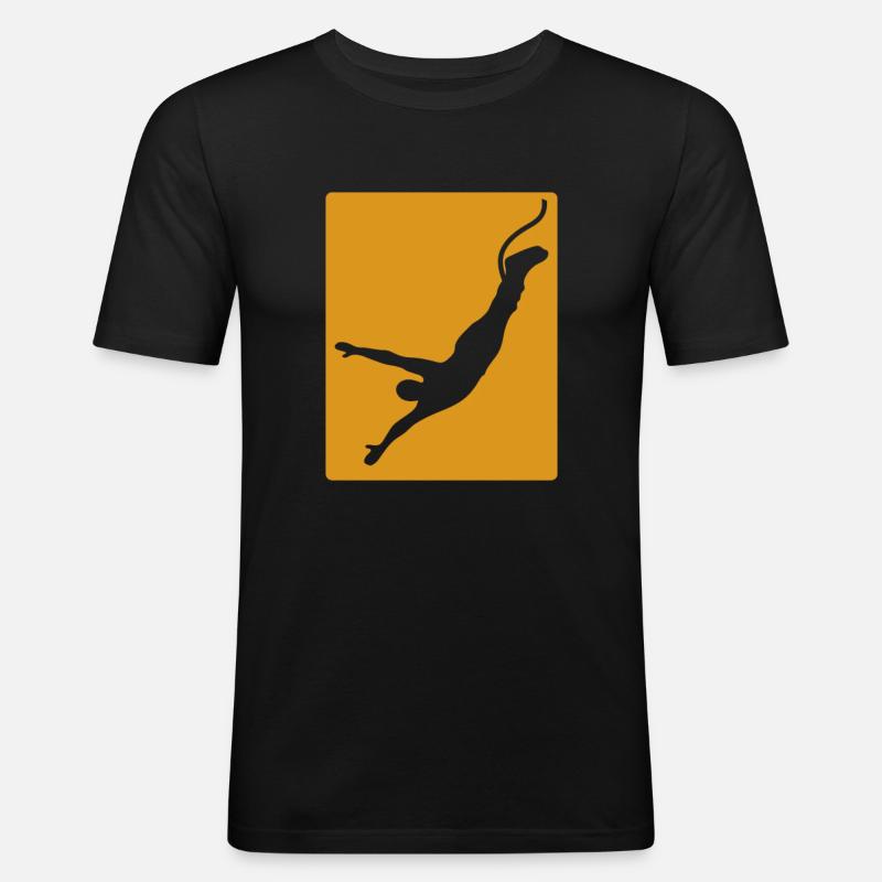 Bungee Jumping Sprung - Männer Slim Fit T-Shirt - Schwarz