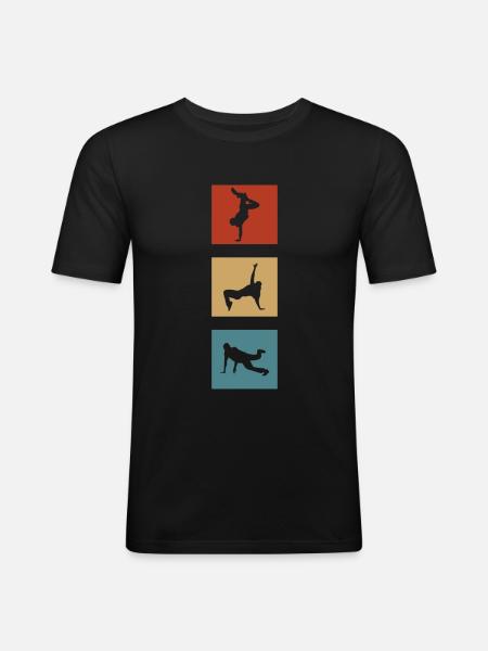 Breakdance retro bboy breaker - Men's Slim Fit T-Shirt - black
