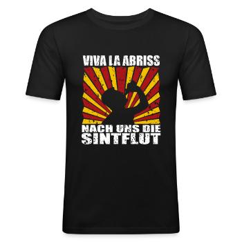 Mallorca Abriss Eskalation Party Sauf Fun Spruch - Männer Slim Fit T-Shirt - Schwarz - Vorne - Nik (191cm)