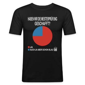 Meister 2025 Kreisdiagramm - Männer Slim Fit T-Shirt - Schwarz - Vorne - Nik (191cm)