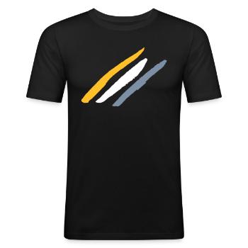 Stripe flag vector design - Men's Slim Fit T-Shirt - black - Front - Nik (191cm)