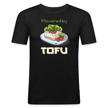Propulsé par Tofu - T-shirt près du corps Homme - noir - Devant - Nik (191cm)