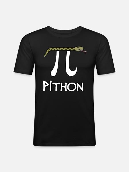 Pithon - Männer Slim Fit T-Shirt - Schwarz